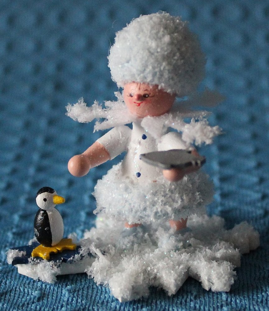 Schneeflöckchen mit Pinguin- vorrätig 2 Stück