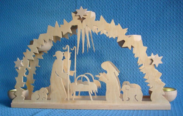 Teelichtschwibbogen Christgeburt - vorrätig 1 Stück Teelichtschwibbogen Christgeburt - vorrätig 1 Stück