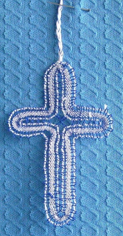 geklöppeltes Kreuz blau geklöppeltes Kreuz blau